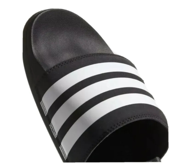 Adidas Adilette Comfort Slides- Black/White - Picture 5 of 8